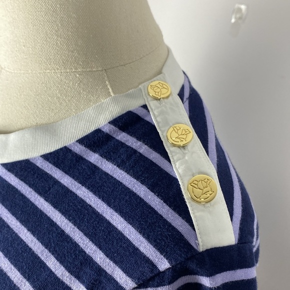 Draper James Tie Waist Striped Short Sleeve Midi Dress Size a medium - Picture 12 of 14